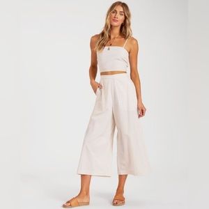 Billabong Wide Leg Cropped Linen Pants